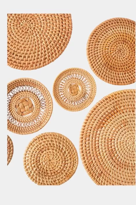 Lót ly đan mây họa tiết