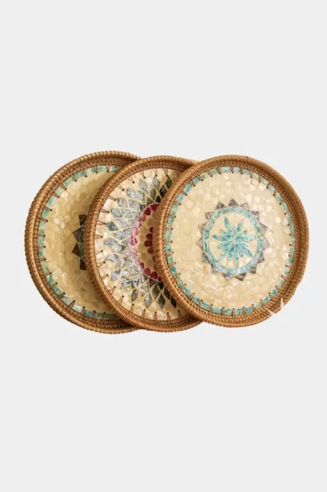 Set 3 khay khảm trai