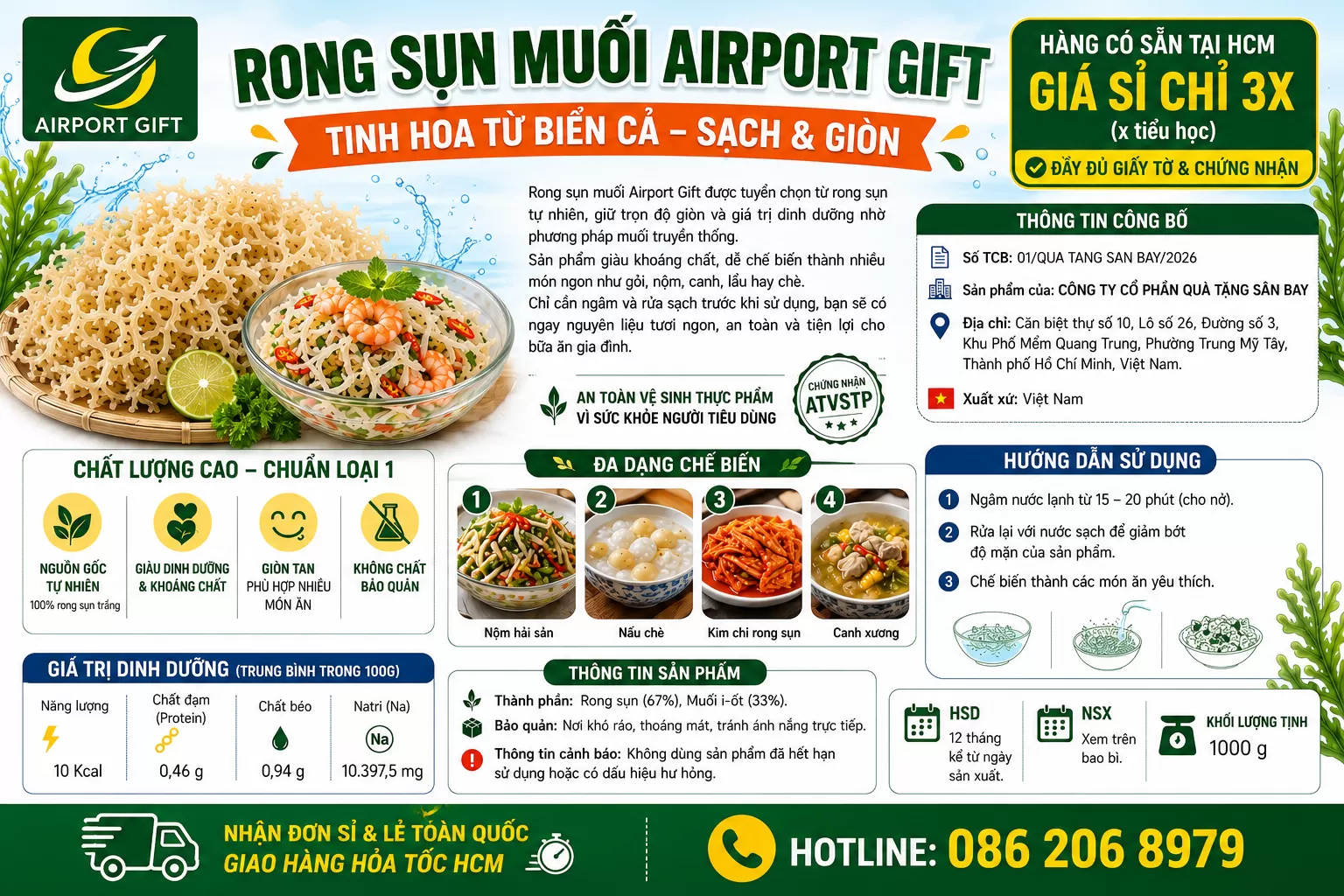 Tại sao nên chọn nguồn rong sụn muối Airport Gift?